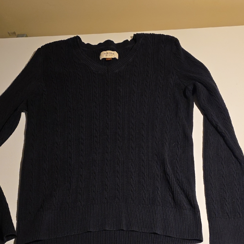 Elegant Black Cable Knit Sweater